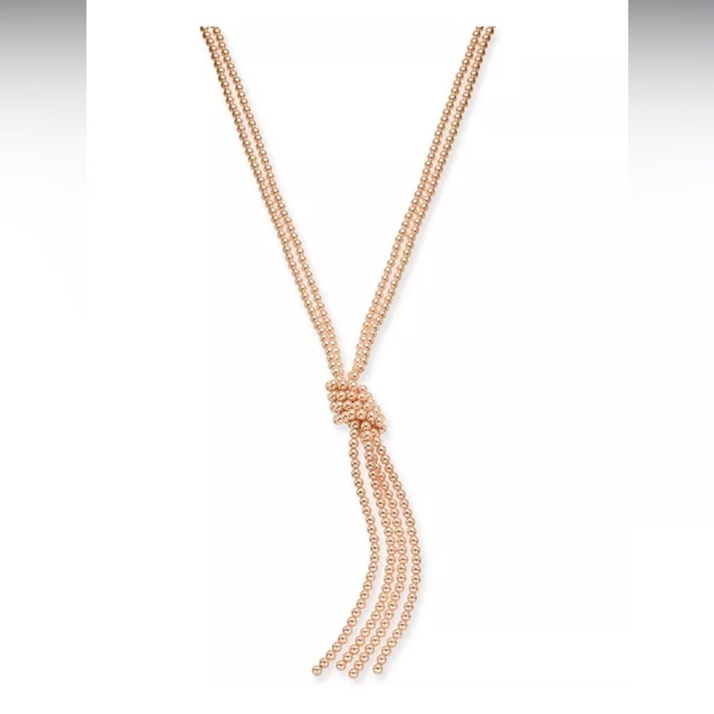 Knotted Lariat Pearl Necklace - Picture 1 of 2
